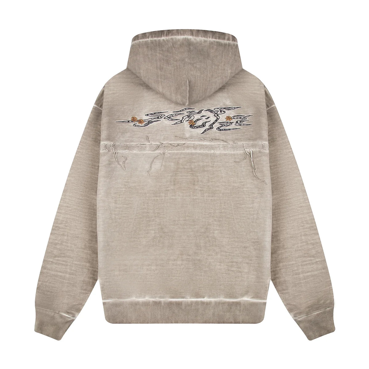 Derschutze "sashiko v2" Hoodie light grey