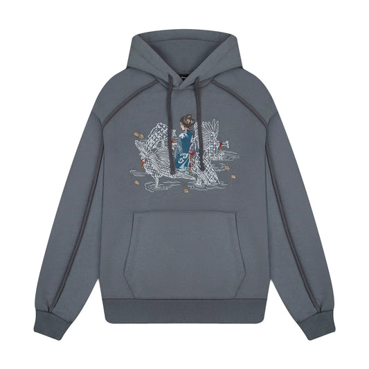 Derschutze "sashiko" Hoodie grey