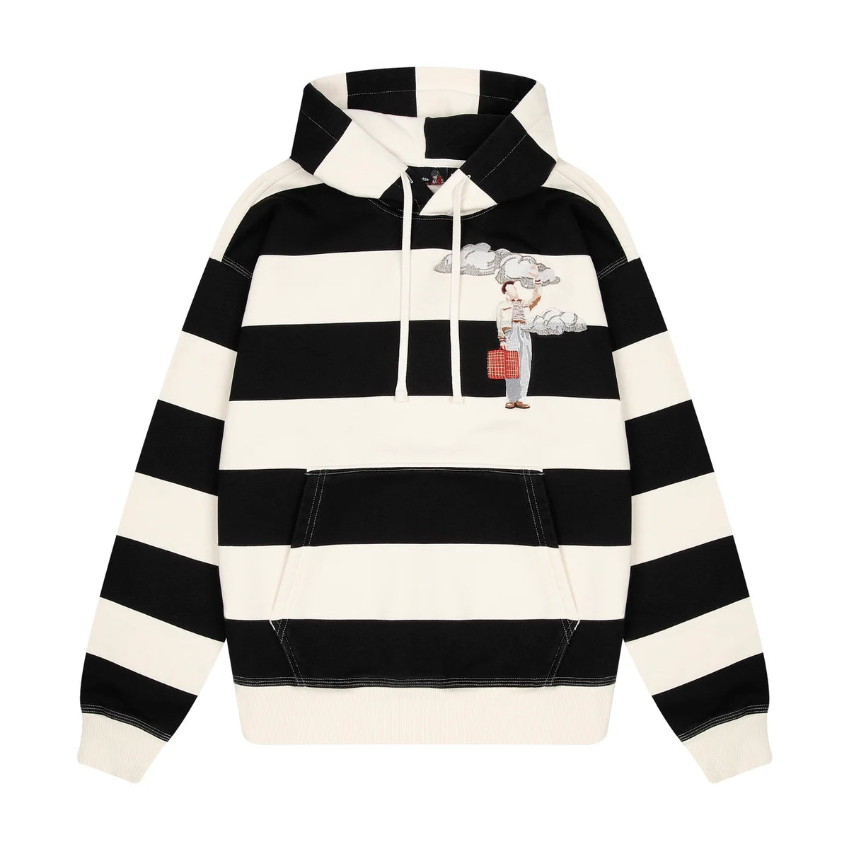 Derschutze "on air" ecru-navy striped Hoodie