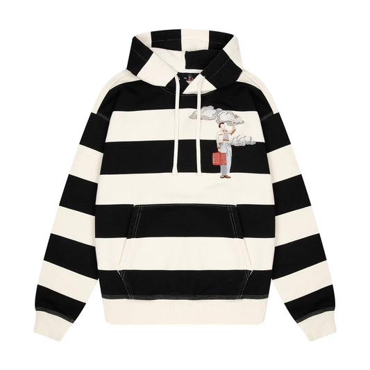 Derschutze "on air" ecru-navy striped Hoodie