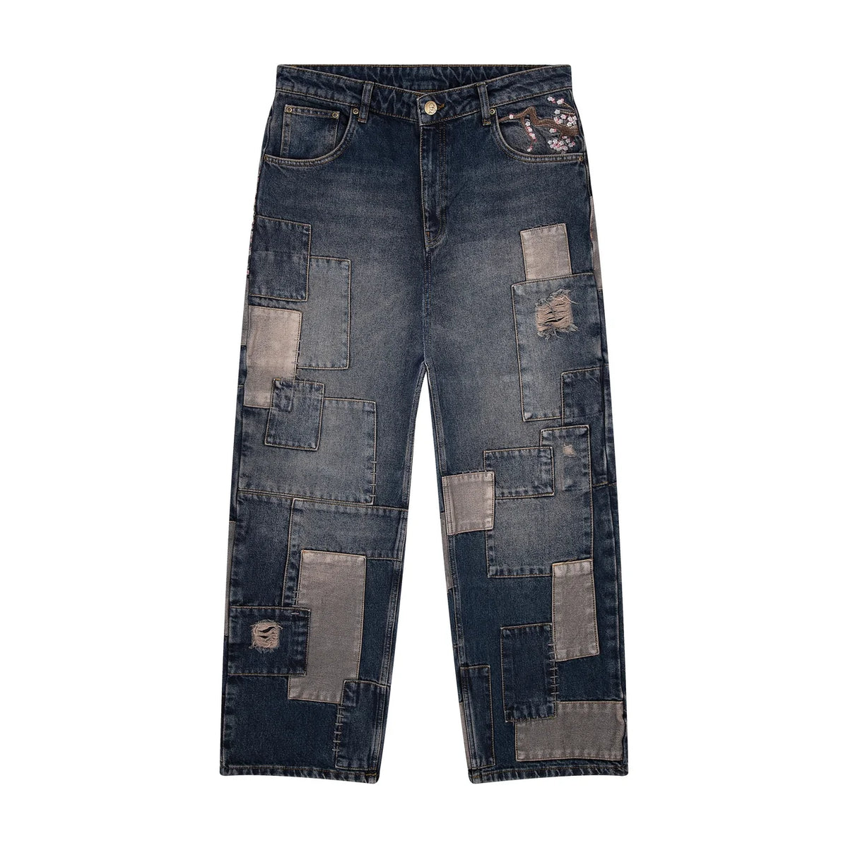Derschutze "blossom v2" patchwork Denim dark indigo