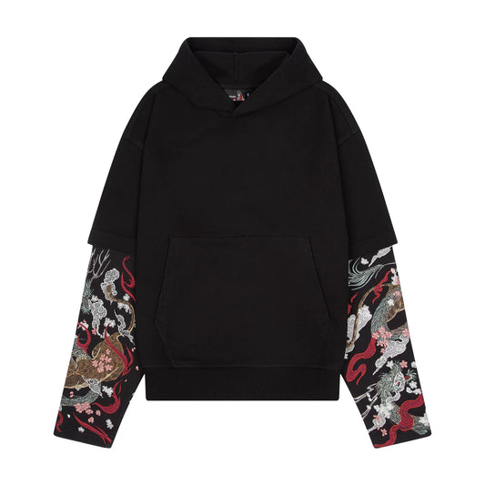 Derschutze "yakuza" double sleeve Hoodie