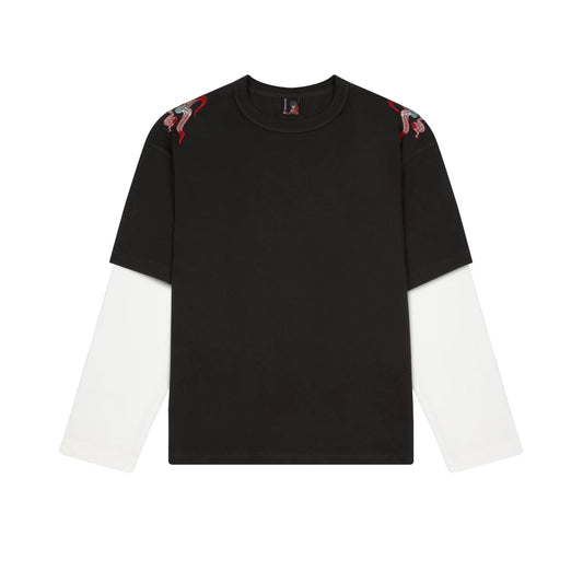 Derschutze "lotus v2" layered Longsleeve anthracite