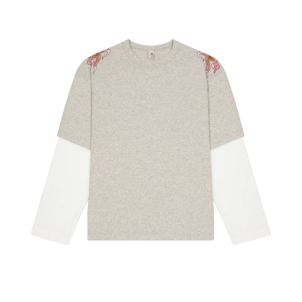 Derschutze "lotus v2" layered Longsleeve grey melange