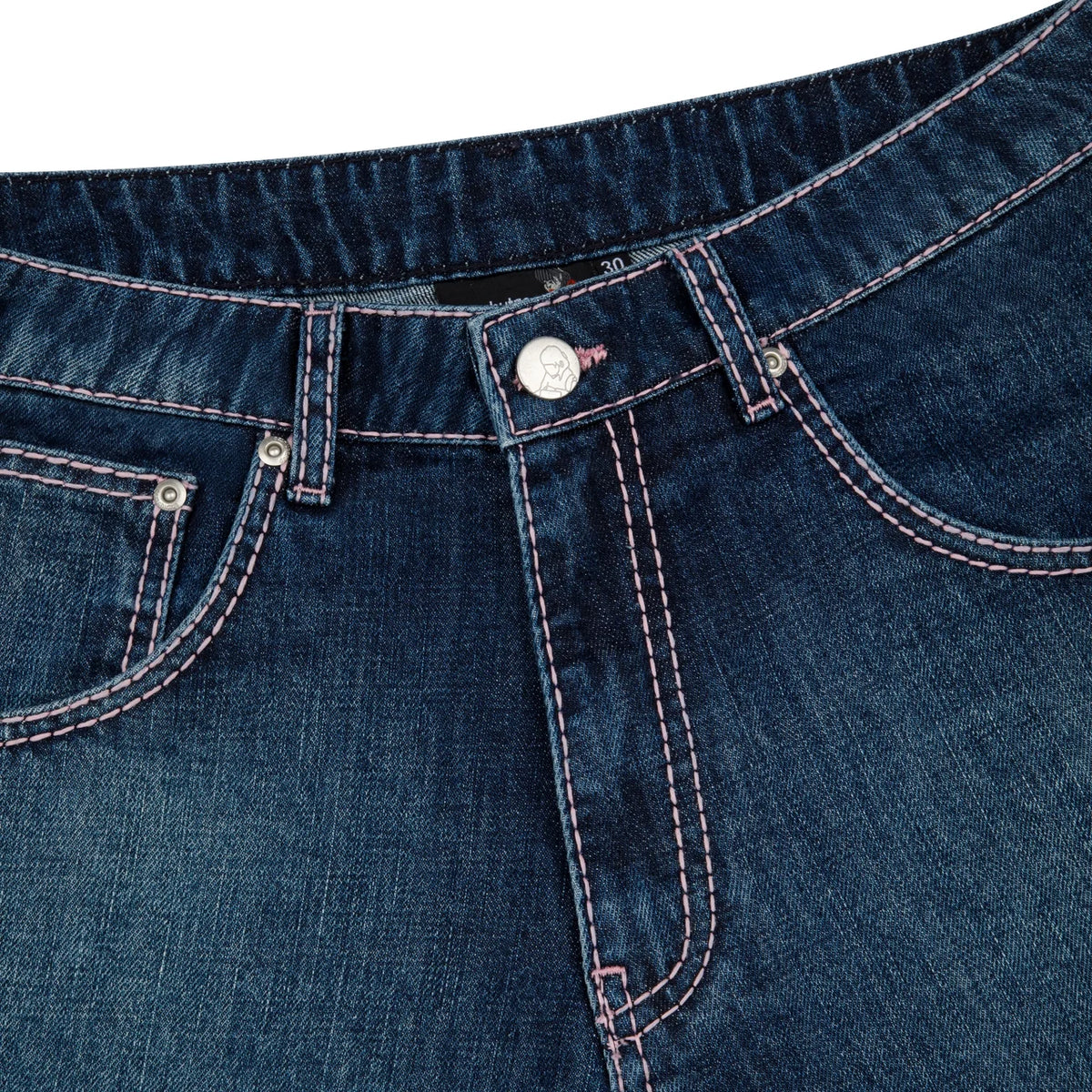 Derschutze "summer break" indigo washed Jorts